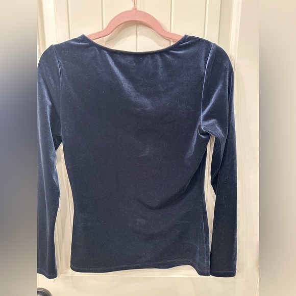 Boden Midnight Blue Velvet Long Sleeve 2 - Picture 3 of 3